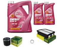 MANNOL Controllo Set 7L Olio Motore 5W-20 per Hyundai IX35 2.0 2.4