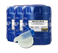 Mannol Elite 5W-40 Olio, Acea A3/B4 , Api Sn / CH-4, 3x20 Litro Con Rubinetto