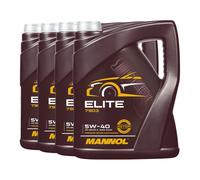 Mannol Elite 5W-40 Olio, Acea A3/B4 , Api Sn / CH-4, BMW LL-01, 4x5 Litro