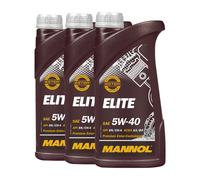 MANNOL Elite 5W-40 Olio Motore Semisintetico ACEA A3/B4 API SN/CH-4 3x1L