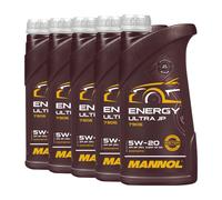 Mannol Energia Ultra JP 5W-20 Olio Api Sn, Ilsac GF5, Ford M2C948, 5x1 Litri