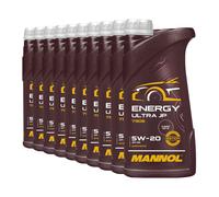MANNOL Energy Ultra JP 5W-20 Olio Motore API SN, ILSAC GF5, 10x1 Litro