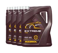 MANNOL Extreme SAE 5W40 Motoröl VW 50200,50500,MB 229.5,BMW LL-01,4x5 Litro