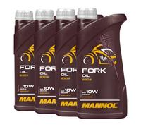 Mannol Forcella Olio SAE 10W Olio Forcella, 4x1 Litro