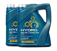 Mannol Hydro Iso 32 Hlp 32 Olio Idraulico din 51524 Parte 2, 32, 2x5 Litro
