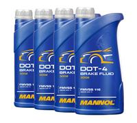 MANNOL Liquido Frenante DOT-4 SAE J 1703/ ISO 4925, 4x910 Grammi