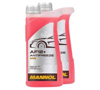 MANNOL Longterm Antifreeze 2x1 Litro Pronto all'uso -40°C Rosso G12+ AF12+