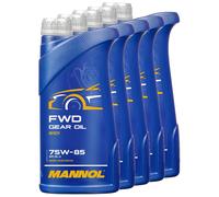MANNOL Olio Cambio Manuale Universale API GL 4 80W-90 5x 1 L per Quad