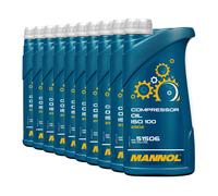 MANNOL Olio Compressore ISO 100 2902, 10x1 Liter