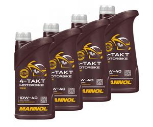 Mannol Olio Motocicletta 4-Takt 10W40 Api Sl 4x 1 Litro per Adly Herchee Honda