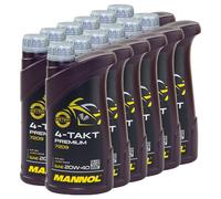 Mannol Olio Motore 12x 1 Litro Motore 4-Takt Premium 20W40 Api Sn Motori