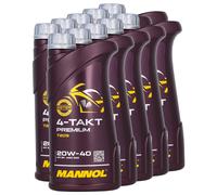 Mannol Olio Motore 4-Takt Premium 20W40 Api Sn 10x 1 Litro Motore Olio