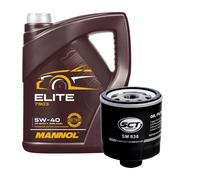 MANNOL Olio Motore 5W-40 5 Litri + Filtro Olio SM 836 per VW Audi Skoda Seat