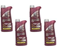 MANNOL Olio per ingranaggi Maxpower 4 x 4 75W-140 API GL 5 LS 4 pezzi da 1 litro