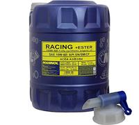 MANNOL Racing + Ester 10W-60 API SN/SM/CF Olio per motore con rubinetto di scarico 20 l