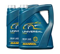 Mannol SAE 15W-40 Universale Olio Motore, Api Sn CH4, 2x5 Litro