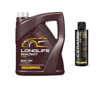 MANNOL Set Cambio Olio 5L Longlife 504/507 5W-30 Inkl. Ceramo Ester 9829