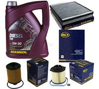MANNOL - Set di filtri, 5 litri, olio motore Diesel TDI 5W-30 API SN/CF SCT Germany