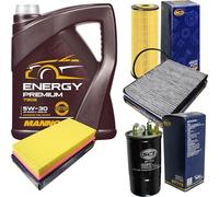 MANNOL - Set di filtri, 5 litri, olio motore Energy Premium 5W-30 API SN/CF SCT Germany, filtro abitacolo
