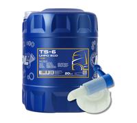 10W 40 Olio Motore 20 Litro Mannol TS-6 Uhpd Eco Diesel Camion Bus + Rubinetto