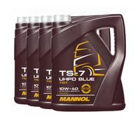 MANNOL TS-7 UHPD 10W-40 Blu Olio Motore LKW, API CK-4, API CJ-4, 4x5 Litri