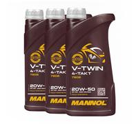 MANNOL V-TWIN SAE 20W-50 Per Harley Davidson Olio Motore, JASO MA/MA2, 3x1 Litro