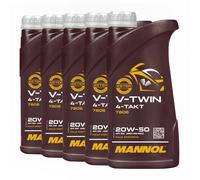 MANNOL V-TWIN SAE 20W-50 Per Harley Davidson Olio Motore, JASO MA/MA2, 5x1 Litro
