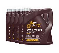 MANNOL V-TWIN SAE 20W-50 Per Harley Davidson Olio Motore, JASO MA/MA2, 5x4 Litri