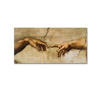 Mano a mano di Michelangelo Tela Wall Art Pittura La creazione di Adam Poster e Stampa Immagini per la decorazione della parete di casa 75x150cm Senza cornice