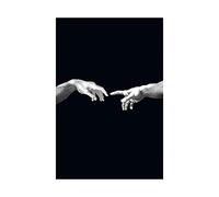 Mano a mano su fondo nero Dipinti su tela sul muro Poster artistici Creazione di decorazioni su tela 70x100 cm senza cornice