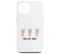 Mano che tiene il numero otto 8 nella lingua dei segni che hai mangiato Custodia per iPhone 13