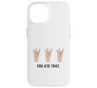 Mano che tiene il numero otto 8 nella lingua dei segni che hai mangiato Custodia per iPhone 14