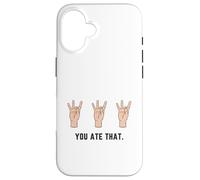 Mano che tiene il numero otto 8 nella lingua dei segni che hai mangiato Custodia per iPhone 16