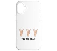 Mano che tiene il numero otto 8 nella lingua dei segni che hai mangiato Custodia per iPhone 16 Plus