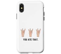 Mano che tiene il numero otto 8 nella lingua dei segni che hai mangiato Custodia per iPhone X/XS