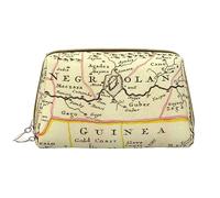 Mano Col Inciso Mappa Pelle Lavabile Makeup Bag per le Donne, Viaggio Cosmetici Borse, Portatile Cerniera Astuccio Organizer Pouch, Mappa incisa a mano Col, Taglia unica
