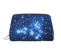 Mano Col Inciso Mappa Pelle Lavabile Makeup Bag per le Donne, Viaggio Cosmetici Borse, Portatile Cerniera Astuccio Organizer Pouch, Galassia Stelle, Taglia unica