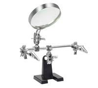 Mano di aiuto regolabile con lente d'ingrandimentoSupporto per saldatura a terza mano con doppia clip a coccodrillo regolabile per saldatura, gioielli, ispezione di piccoli progetti di precisione