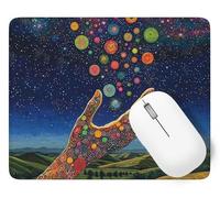 Mano di Dio Tappetino Mouse Gaming, 22 x 18 cm Tappetino Mouse Colore, Impermeabile e Antiscivolo, Bordo Cucito Mousepad con Liscio Superficie, Moderno Mousepad per Ufficio Natale Decor Regalo p1j-8
