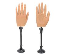 Mano di pratica in silicone Okovo con staffa, pratica di allenamento per le unghie con punte per unghie di aspirazione 2 pc per esercitazioni di agopuntura dell'anello)2pcs)
