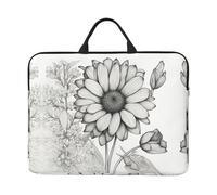 Mano Disegnato Fiore 1 Stampa Laptop Carry Case, Custodia Manicotto Del Computer Portatile, Borsa Del Computer, Viaggiare Computer Copertura Per 14