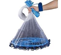 Mano Gettare Rete Da Pesca 2.4-7.2M Cast Net Facile Gettare Cattura Rete Da Pesca Caccia Esterna Mano Tiro Rete Piccola Rete Mosca Anello Pesca Cast Net 0317
