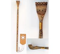 Mano-Grattare " Dandy " Graffi Holz-Rückenkratzer 45 cm Molto Stabile Legno di Bambù Braun Beige Natura Oro cleanprince Kratzmassagegerät Spedizioni di Germania Idea Regalo per Nonna o Nonno