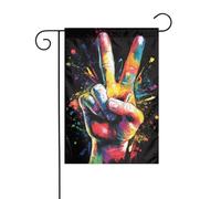 Mano il segno della pace Graffiti Garden Flag 30x45cm verticale double face fattoria vacanze decorazioni esterne bandiera cortile