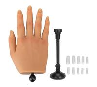 Mano per allenamento per la pratica delle unghie Dita flessibili in silicone flessibili Manichino realistico per nail art Anello per tatuaggi Display per pratica di agopuntura (Destra)