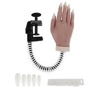 Mano per la pratica di nail art con giunti in silicone flessibili, manichino a mano realistico per l’allenamento alla manicure, include punte di unghie artificiali per uso in salon (03)