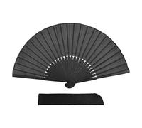Mano Pieghevole A Mano, Ventilatore Pieghevole A Mano - Ventilatore Di Raffreddamento Estate Nero Portatile - Ventaglio Pieghevole In Materiale Naturale Per Aree Di Lavoro, Viaggi, Scuola, Casa E
