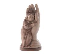 Mano protettiva con bimba legno Valgardena multipatinato, 12 cm (4.73 inc.)