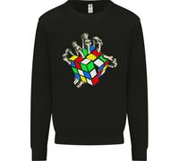 Mano Scheletro con Una Rétro Puzzle 80s Bambini Felpa Maglione