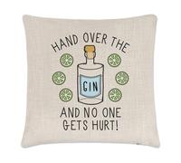 Mano Sopra The Gin E No One Ottiene Hurt Lino Cuscino Cover - Divertente Drunk